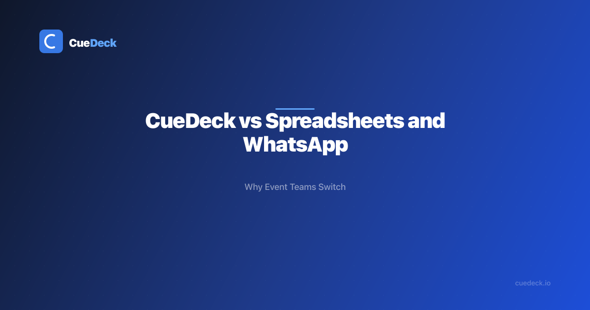 CueDeck vs Spreadsheets and WhatsApp — Why Event Teams Switch