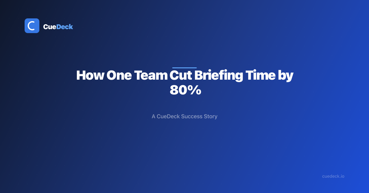 How One Production Team Cut Their Briefing Time by 80%